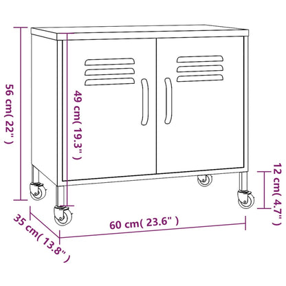 Storage Cabinet Olive Green 60x35x56 cm Steel