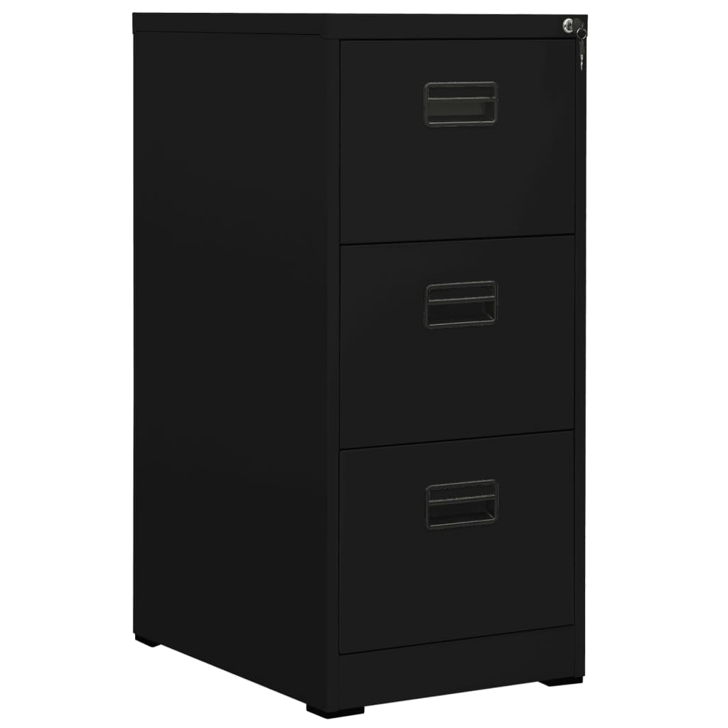 Filing Cabinet | Black | Steel | Medium | Filing Cabinet | Rectangular