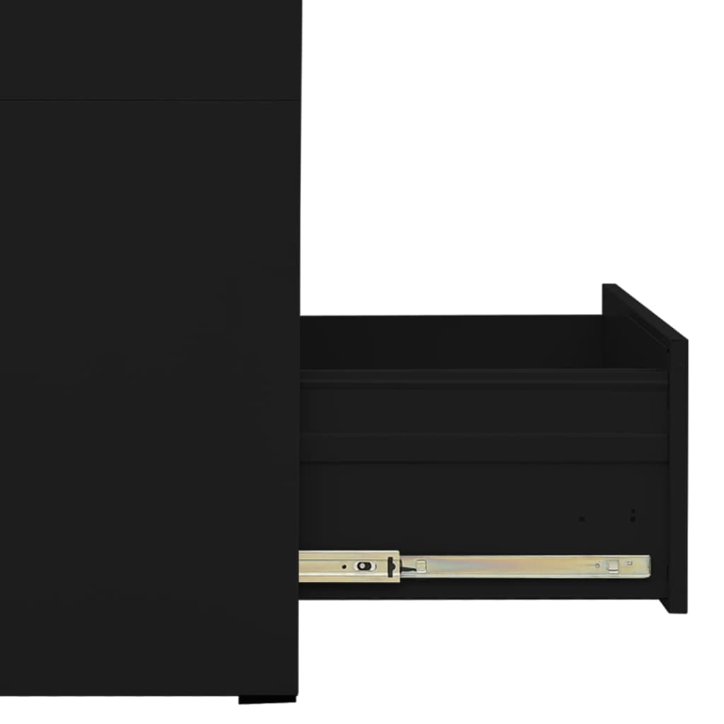 Filing Cabinet | Black | Steel | Medium | Filing Cabinet | Rectangular