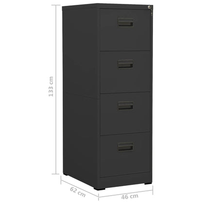 Filing Cabinet | Anthracite | Steel | Medium | Locks | Filing Cabinet