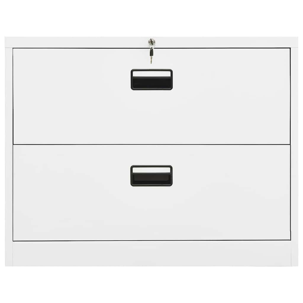 Filing Cabinet White 90x46x72.5 cm Steel