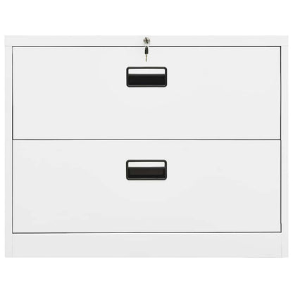 Filing Cabinet White 90x46x72.5 cm Steel