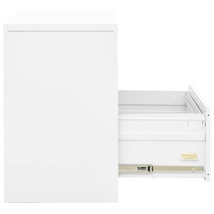 Filing Cabinet White 90x46x72.5 cm Steel