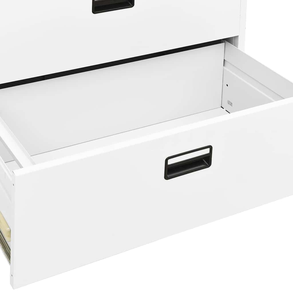 Filing Cabinet White 90x46x72.5 cm Steel
