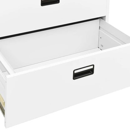 Filing Cabinet White 90x46x72.5 cm Steel