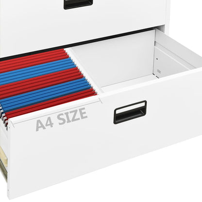 Filing Cabinet White 90x46x72.5 cm Steel