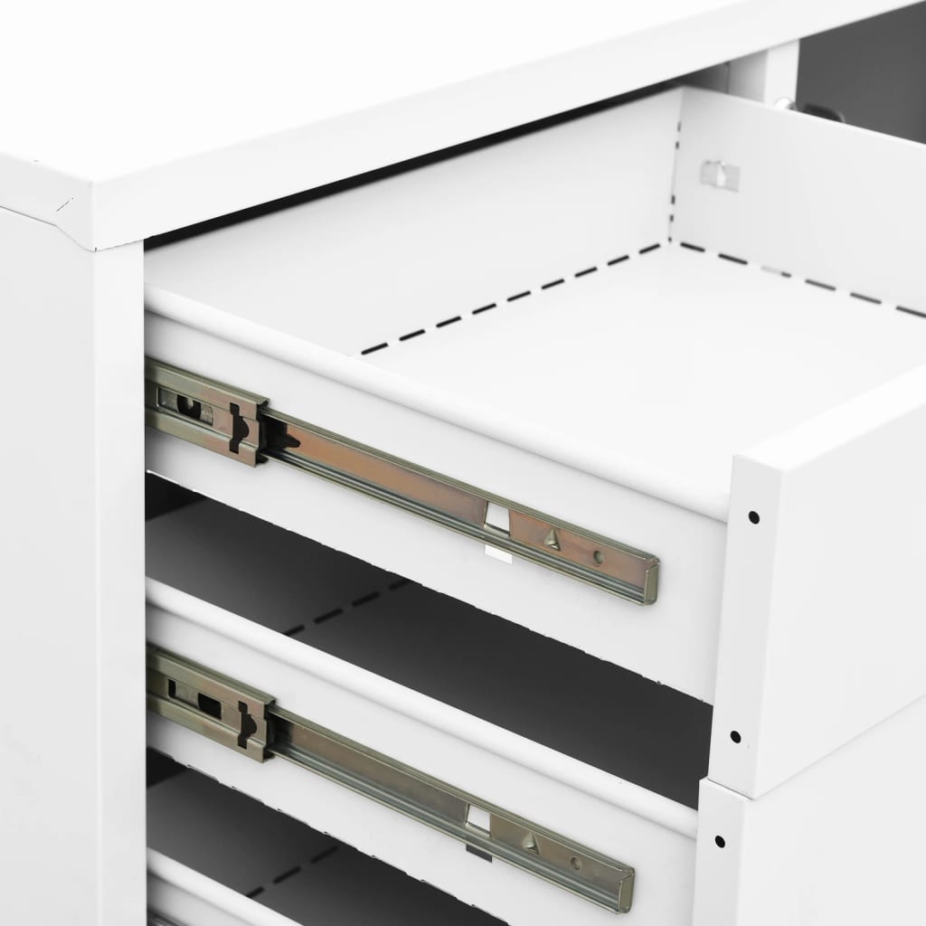 Office Cabinet White 90x40x102 cm Steel