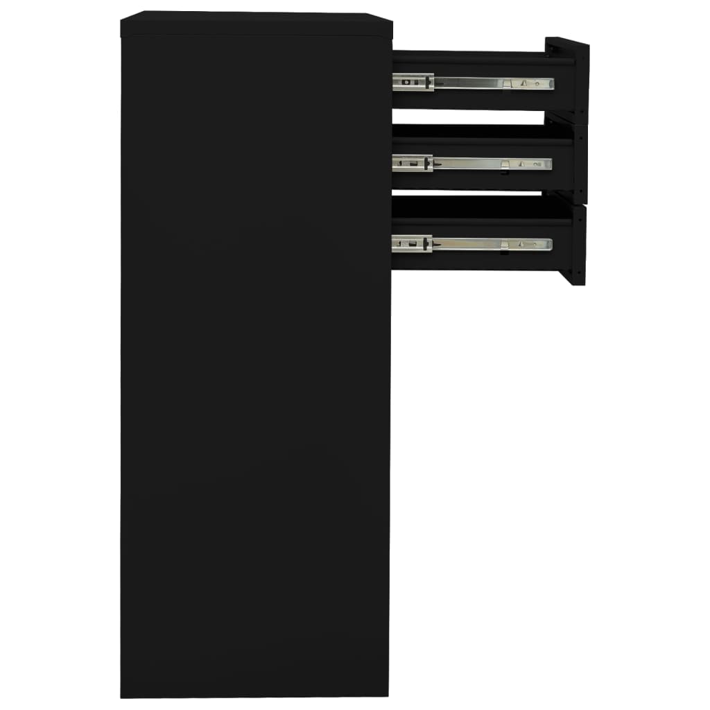 Office Cabinet Black 90x40x102 cm Steel