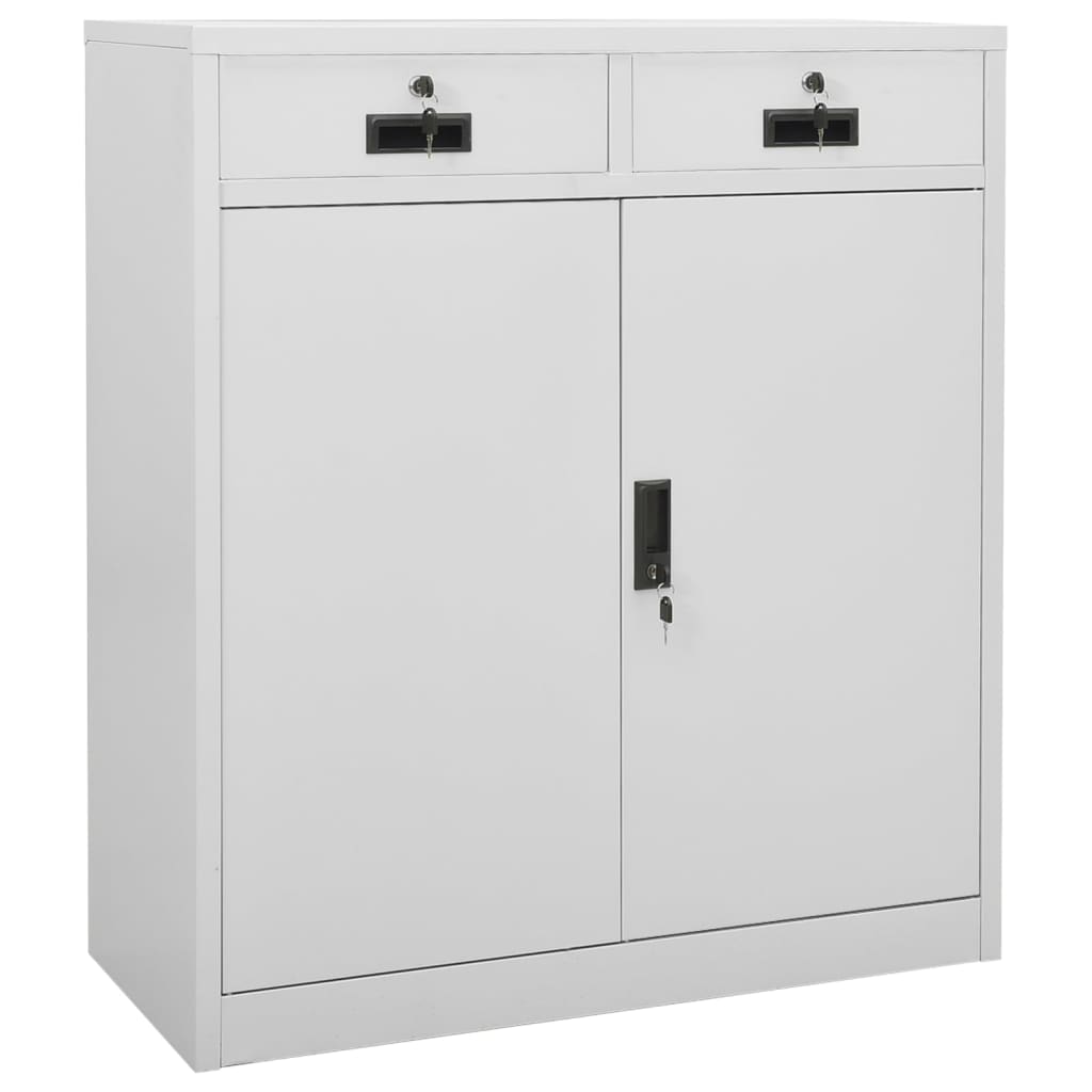 Office Cabinet | Light Grey | Steel | Large | Height-Adjustable Shelves