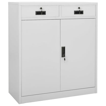 Office Cabinet | Light Grey | Steel | Large | Height-Adjustable Shelves