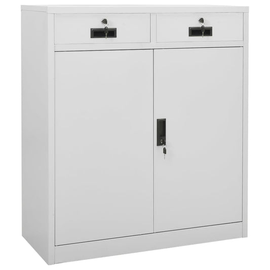 Office Cabinet | Light Grey | Steel | Large | Height-Adjustable Shelves