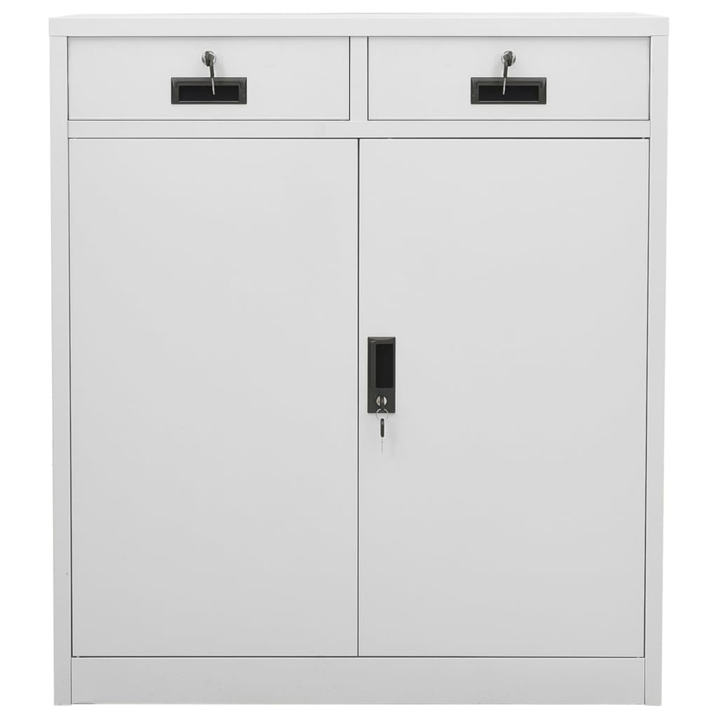 Office Cabinet | Light Grey | Steel | Large | Height-Adjustable Shelves