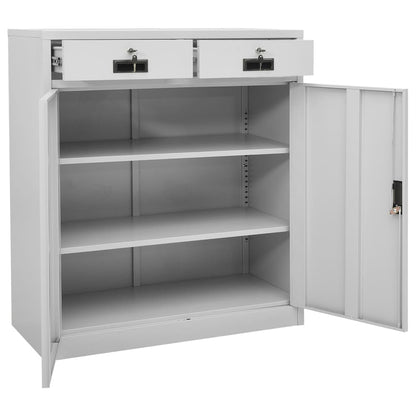 Office Cabinet | Light Grey | Steel | Large | Height-Adjustable Shelves