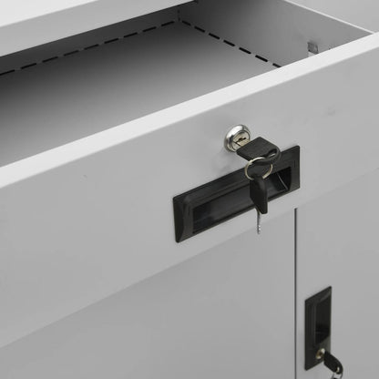 Office Cabinet | Light Grey | Steel | Large | Height-Adjustable Shelves
