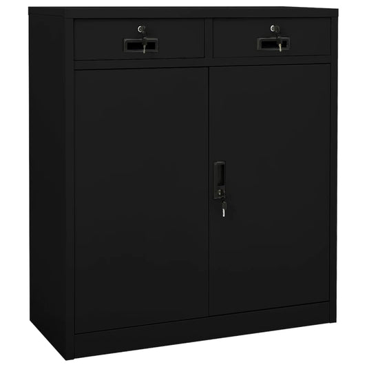 Office Cabinet | Black | Steel | Medium | Height-Adjustable Shelves