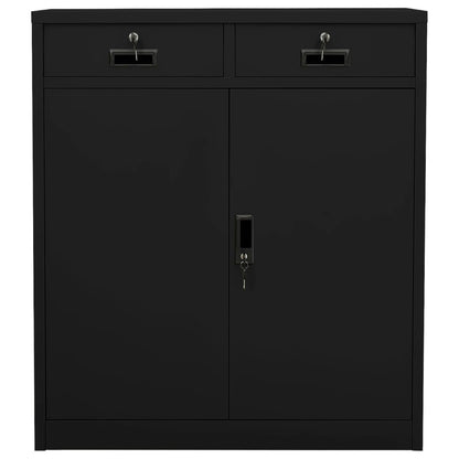 Office Cabinet | Black | Steel | Medium | Height-Adjustable Shelves