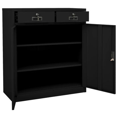 Office Cabinet | Black | Steel | Medium | Height-Adjustable Shelves