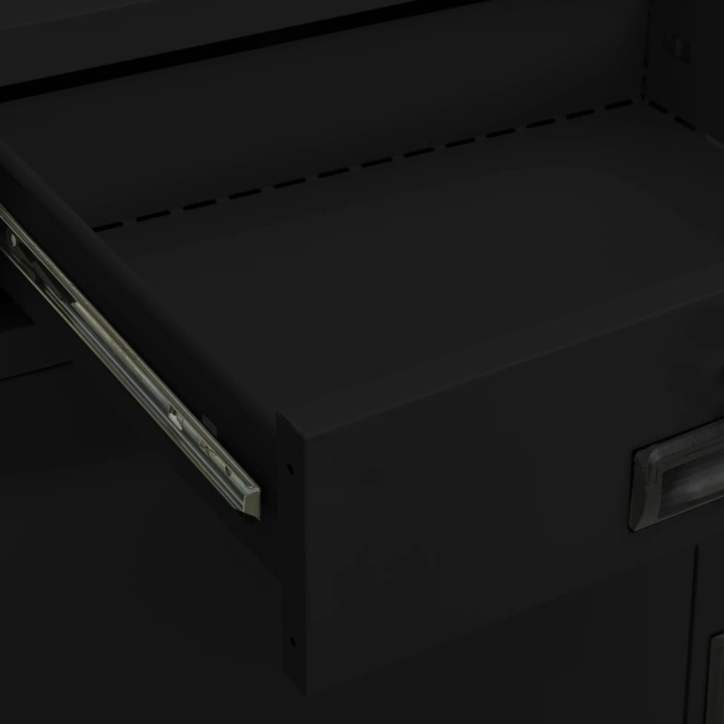Office Cabinet | Black | Steel | Medium | Height-Adjustable Shelves