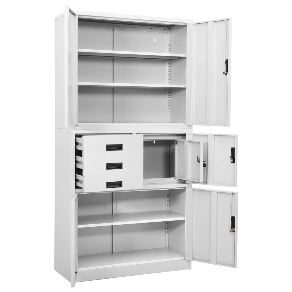 Office Cabinet | White | Steel | Large | Height-Adjustable Shelves