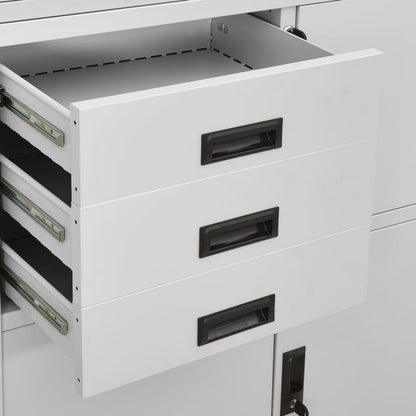 Office Cabinet | Light Grey | Steel | Large | Smooth-Closing