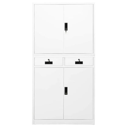 Office Cabinet White 90x40x180 cm Steel