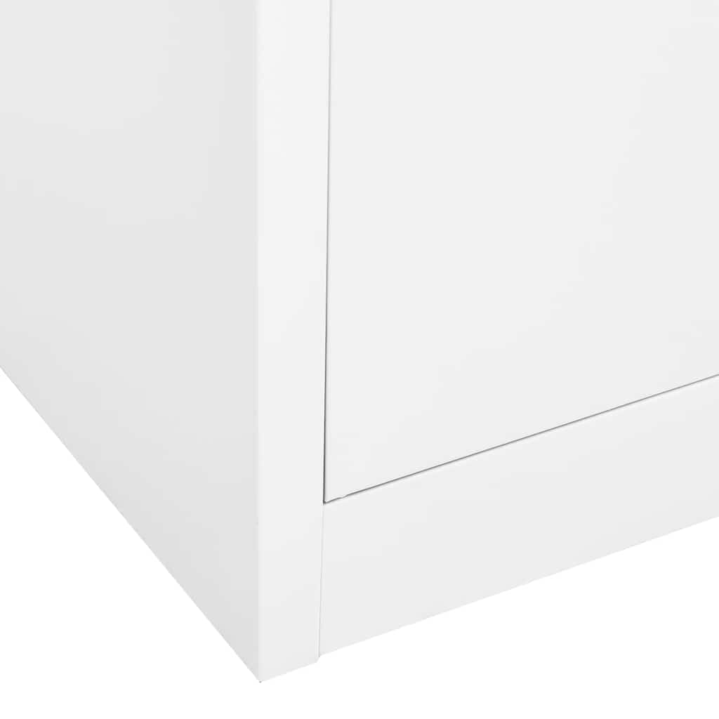 Office Cabinet White 90x40x180 cm Steel