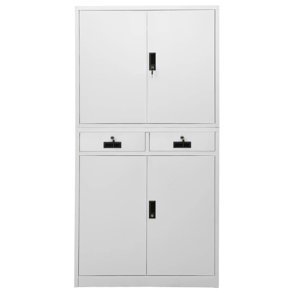 Office Cabinet Light Grey 90x40x180 cm Steel