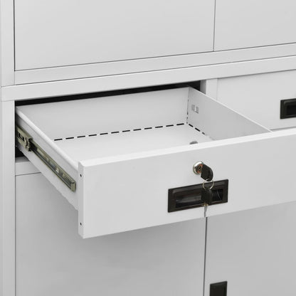Office Cabinet Light Grey 90x40x180 cm Steel
