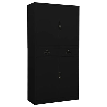 Office Cabinet Black 90x40x180 cm Steel