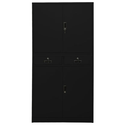 Office Cabinet Black 90x40x180 cm Steel
