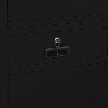 Office Cabinet Black 90x40x180 cm Steel
