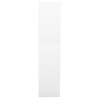 Office Cabinet White 90x40x180 cm Steel and Tempered Glass