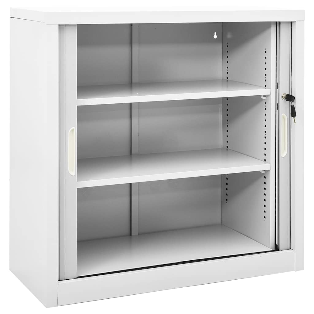 Grey Sliding Door Cabinet | Steel | Medium