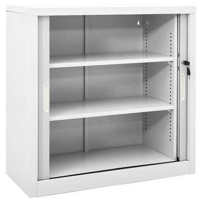 Grey Sliding Door Cabinet | Steel | Medium