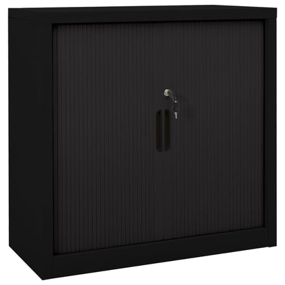 Sliding Door Cabinet | Black | Steel | Compact | Adjustable Shelves