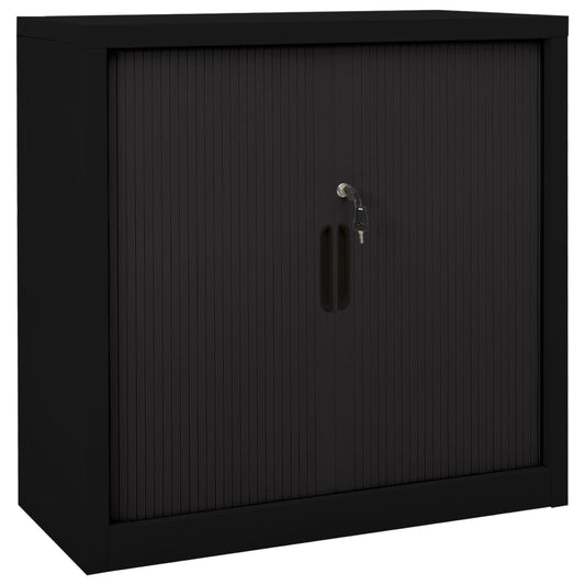 Sliding Door Cabinet | Black | Steel | Compact | Adjustable Shelves