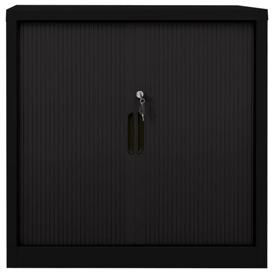 Sliding Door Cabinet | Black | Steel | Compact | Adjustable Shelves