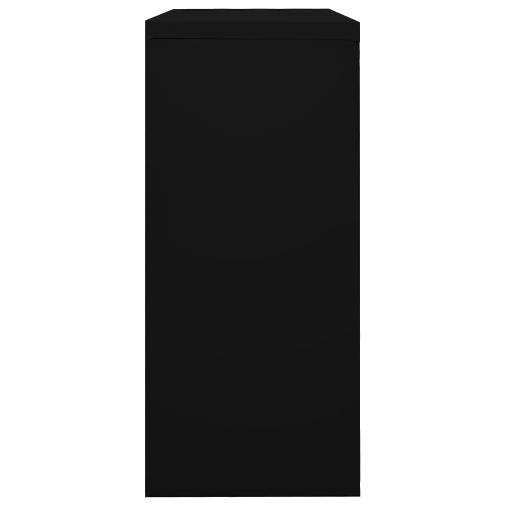 Sliding Door Cabinet | Black | Steel | Compact | Adjustable Shelves