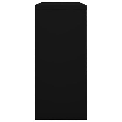 Sliding Door Cabinet | Black | Steel | Compact | Adjustable Shelves