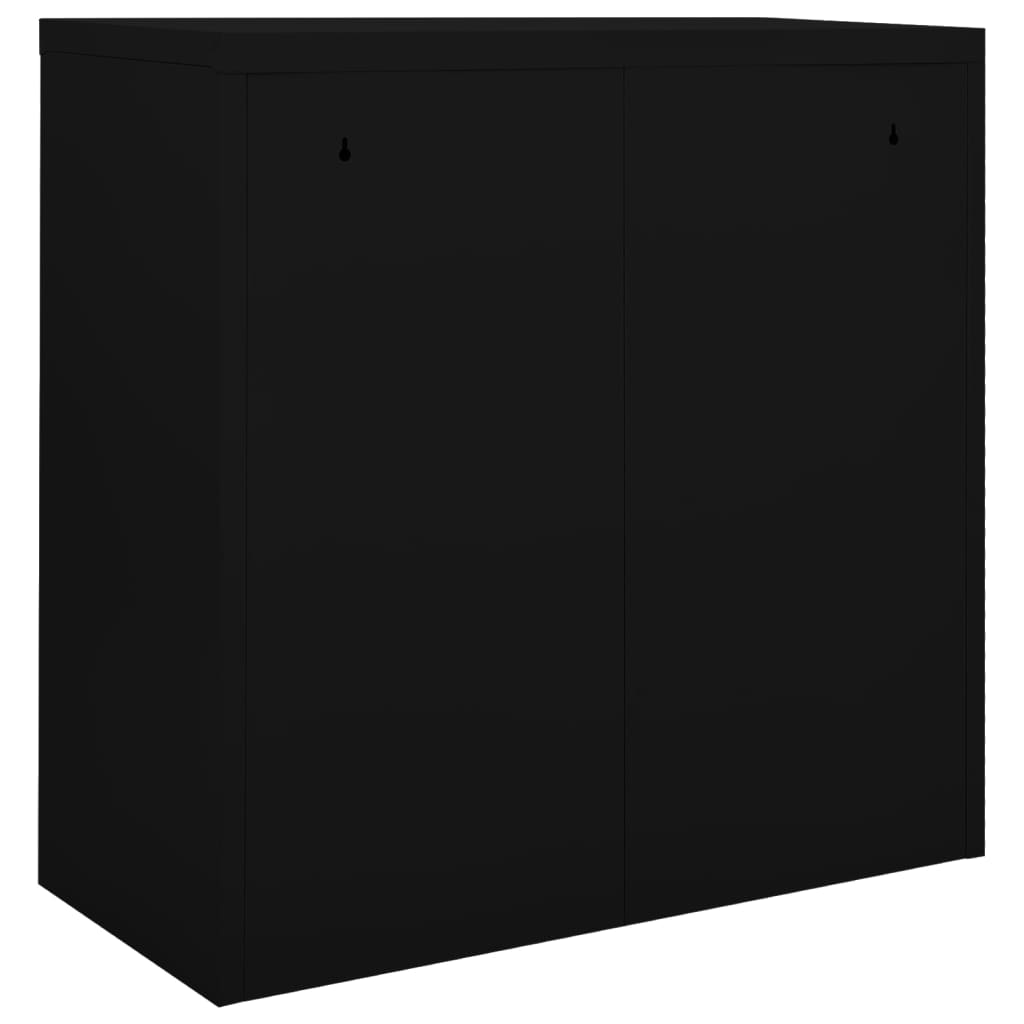 Sliding Door Cabinet | Black | Steel | Compact | Adjustable Shelves
