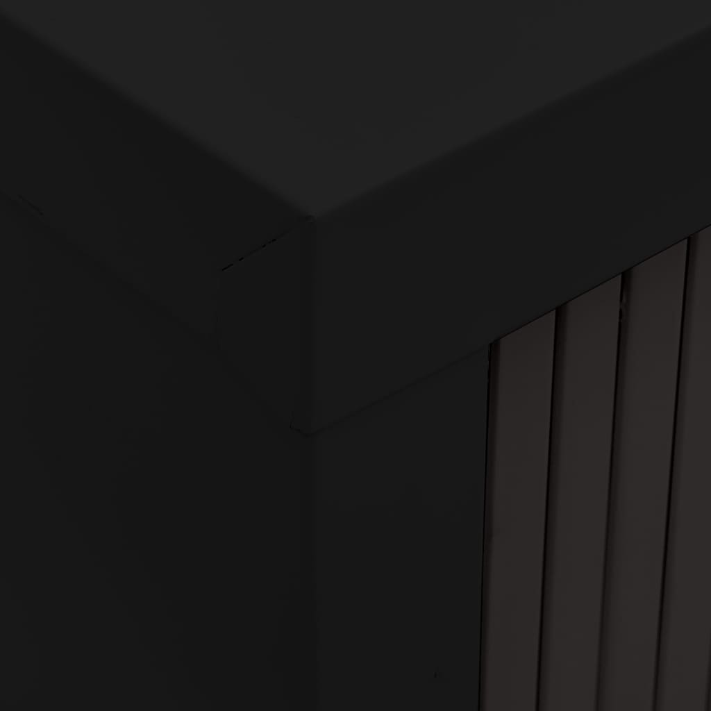 Sliding Door Cabinet | Black | Steel | Compact | Adjustable Shelves