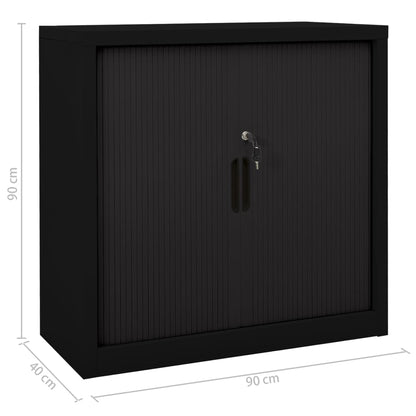 Sliding Door Cabinet | Black | Steel | Compact | Adjustable Shelves