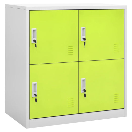 Locker Cabinet Light Grey and Green 90x45x92.5 cm Steel