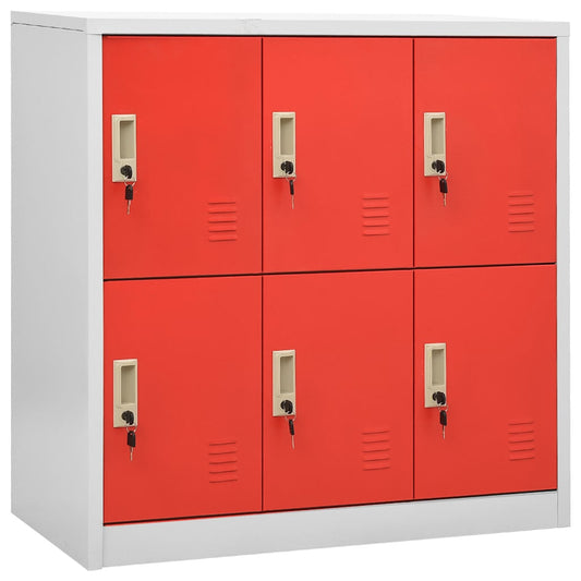 336438 vidaXL Locker Cabinet Light Grey and Red 90x45x92,5 cm Steel