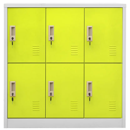 Locker Cabinet Light Grey and Green 90x45x92.5 cm Steel
