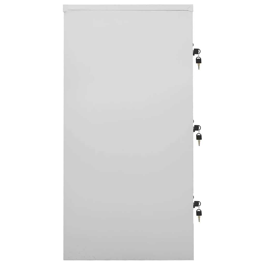 Locker Cabinet Light Grey and Red 90x45x92.5 cm Steel