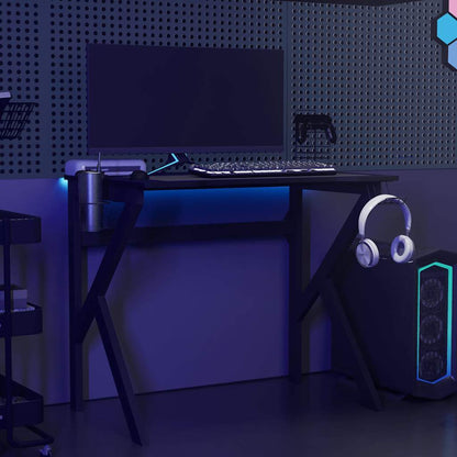Gaming Desk with K Shape Legs Black 90x60x75 cm