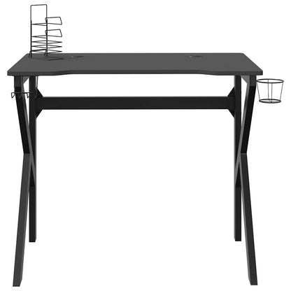Gaming Desk with K Shape Legs Black 90x60x75 cm
