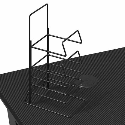 Gaming Desk with K Shape Legs Black 90x60x75 cm