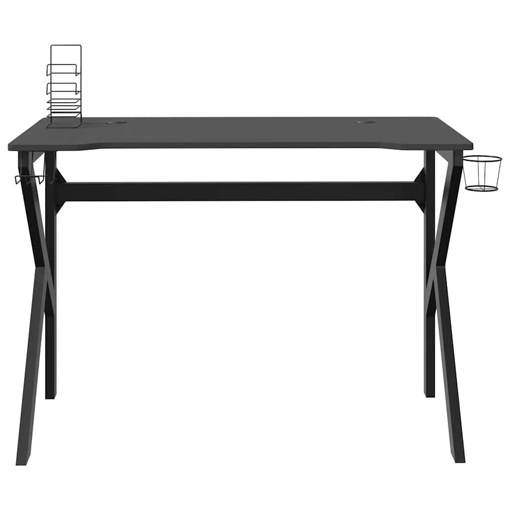 Gaming Desk with K Shape Legs Black 110x60x75 cm